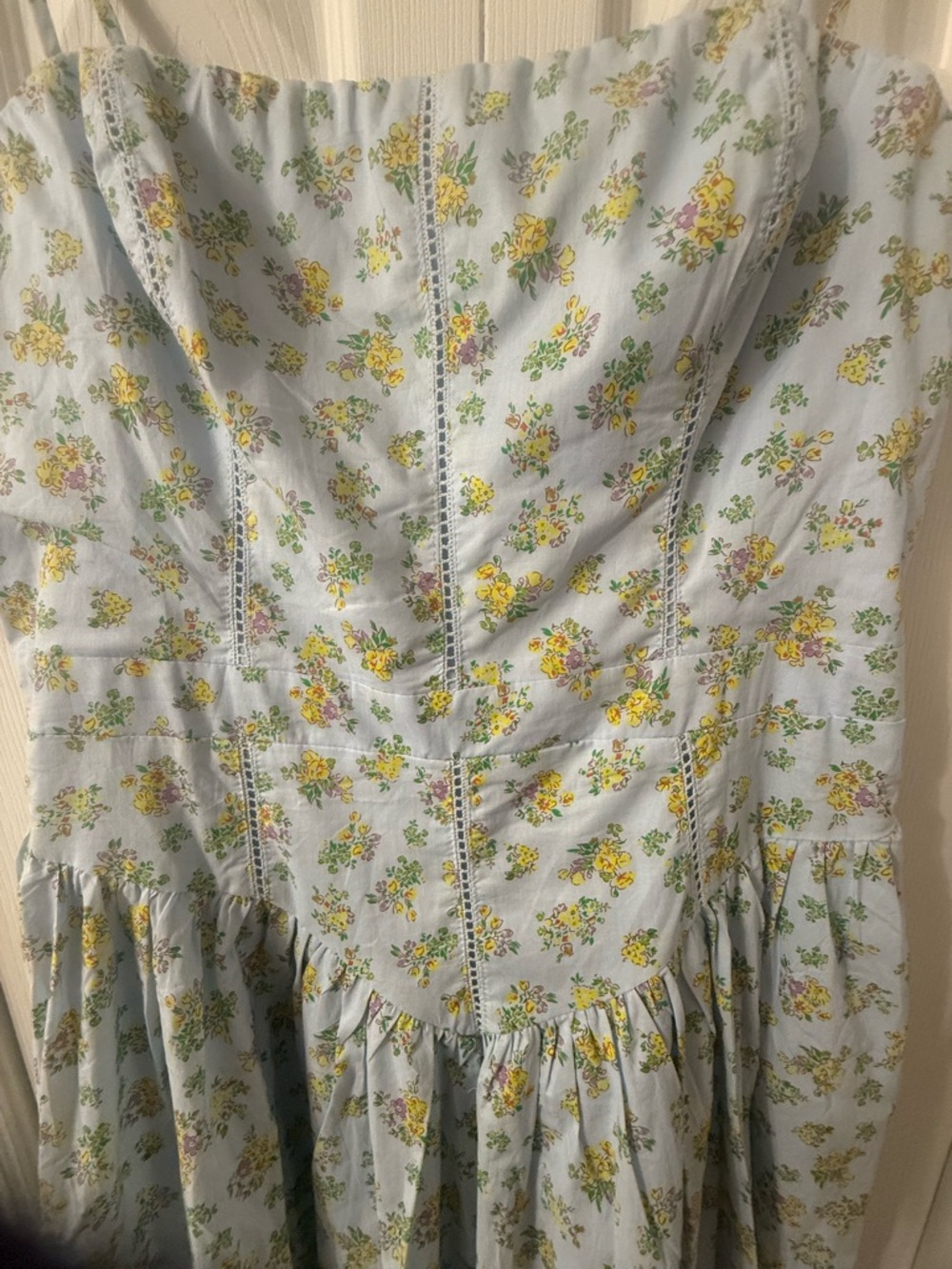 Fashion Nova Light Blue Allison Floral Poplin Maxi Dress